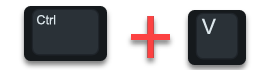 Combinación de teclas Ctrl+V Pegar