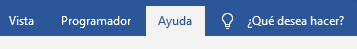 Pestaña de ayuda Word 2019