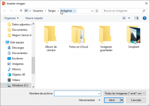 Explorador de Windows para Insertar imagen PowerPoint Explorador de Windows para Insertar imagen PowerPoint
