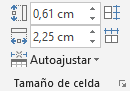 Tamaño de celda tabla Word